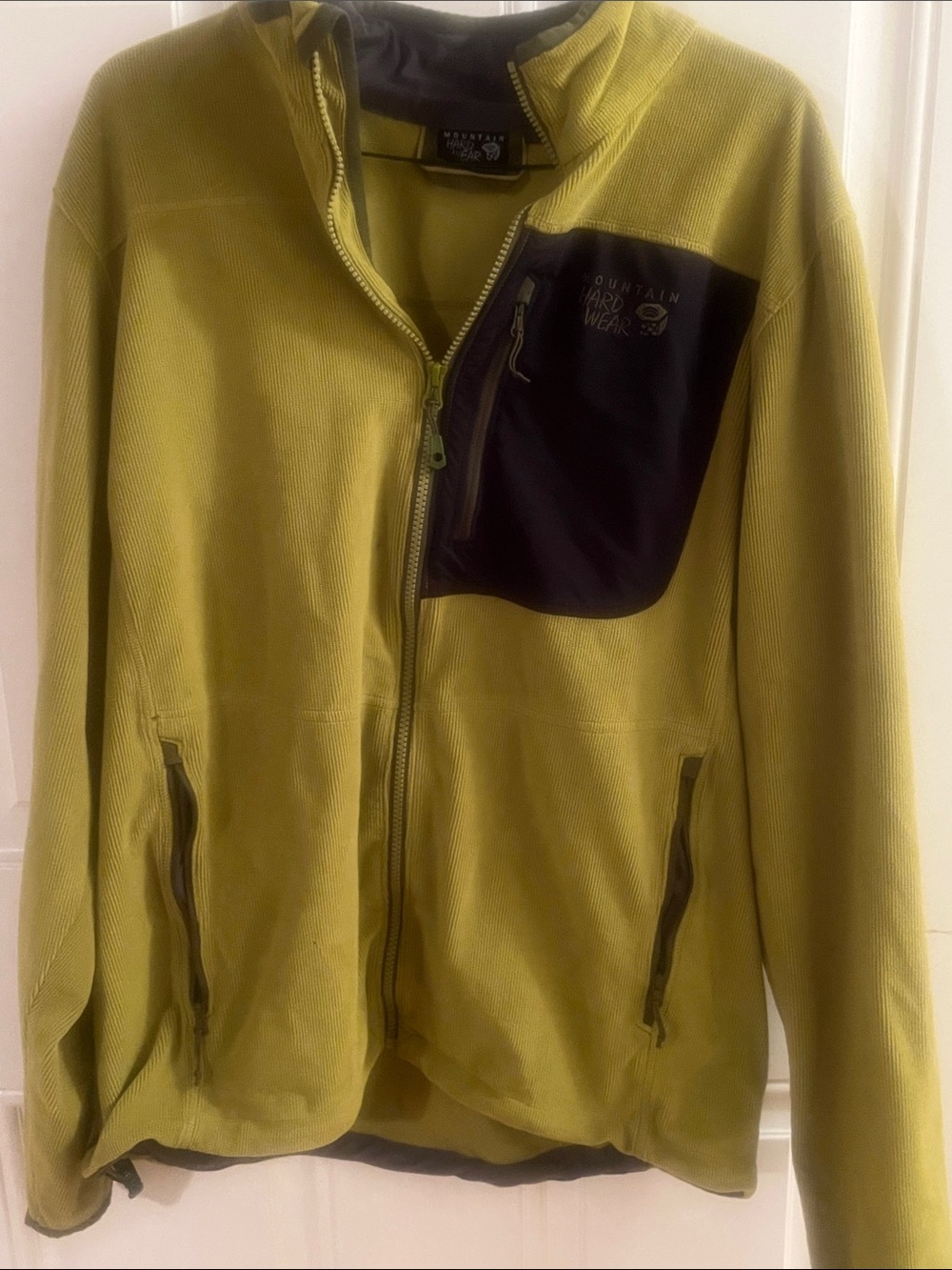 Mountain Hardwear Lime Green Jacket with Contrasting Chest Pocket